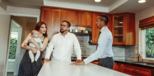 inspecting the kitchen